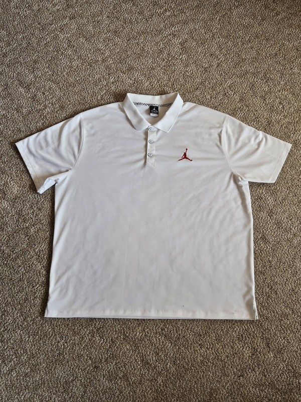 Nike Jordan Coaches Court Dry Polo 3XL, Dri-Fit Basketball White, Red Jumpman gallery