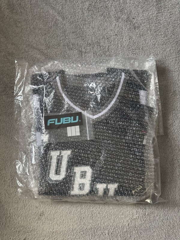 Fubu Hockey Jersey Black White Grey Mens Medium gallery