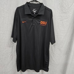 Nike Dri-FIT OSU Baseball Polo Shirt Mens XL Black Oklahoma State University