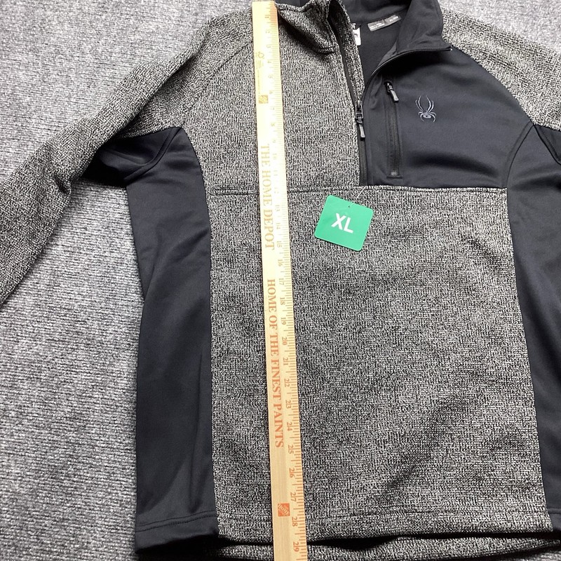 Spyder Mens XL Outbound 1/2 Zip Pullover Midweight Waffle Knit Fleece Gray gallery