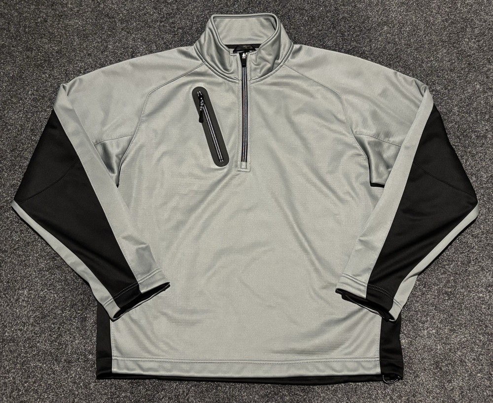 Zero Restriction Pullover Men's M Gray Black Quarter Zip Tour Series Golf Jacket