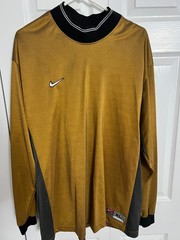 Vintage 90s Nike Team Goalie Jersey Gold Black Long Sleeve XL
