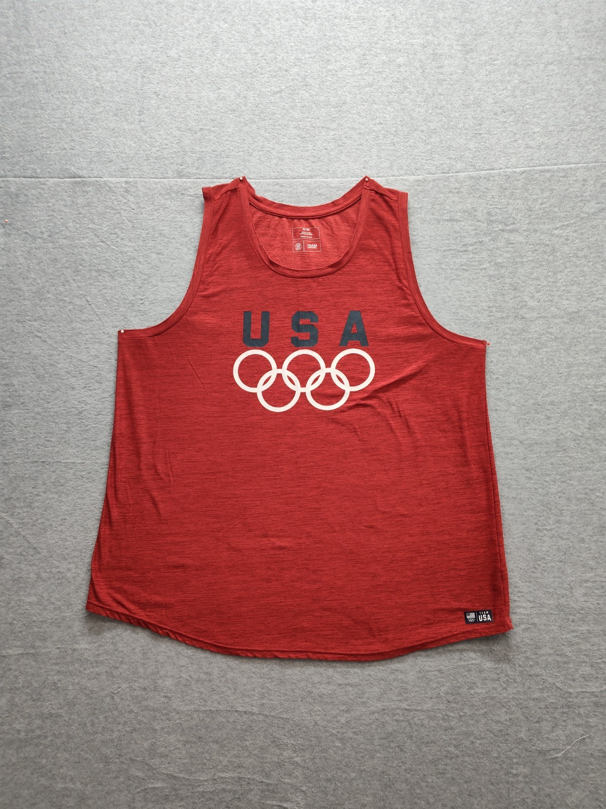 Team USA Men Tank Top XL Red Crew Neck Pullover Stretch 100% Polyester Active gallery