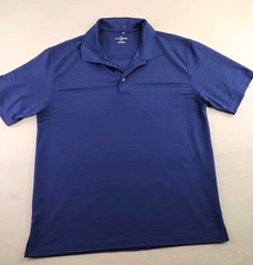 Grand Slam Golf Polo Shirt Mens XL Blue Striped Lightweight Active Polyester