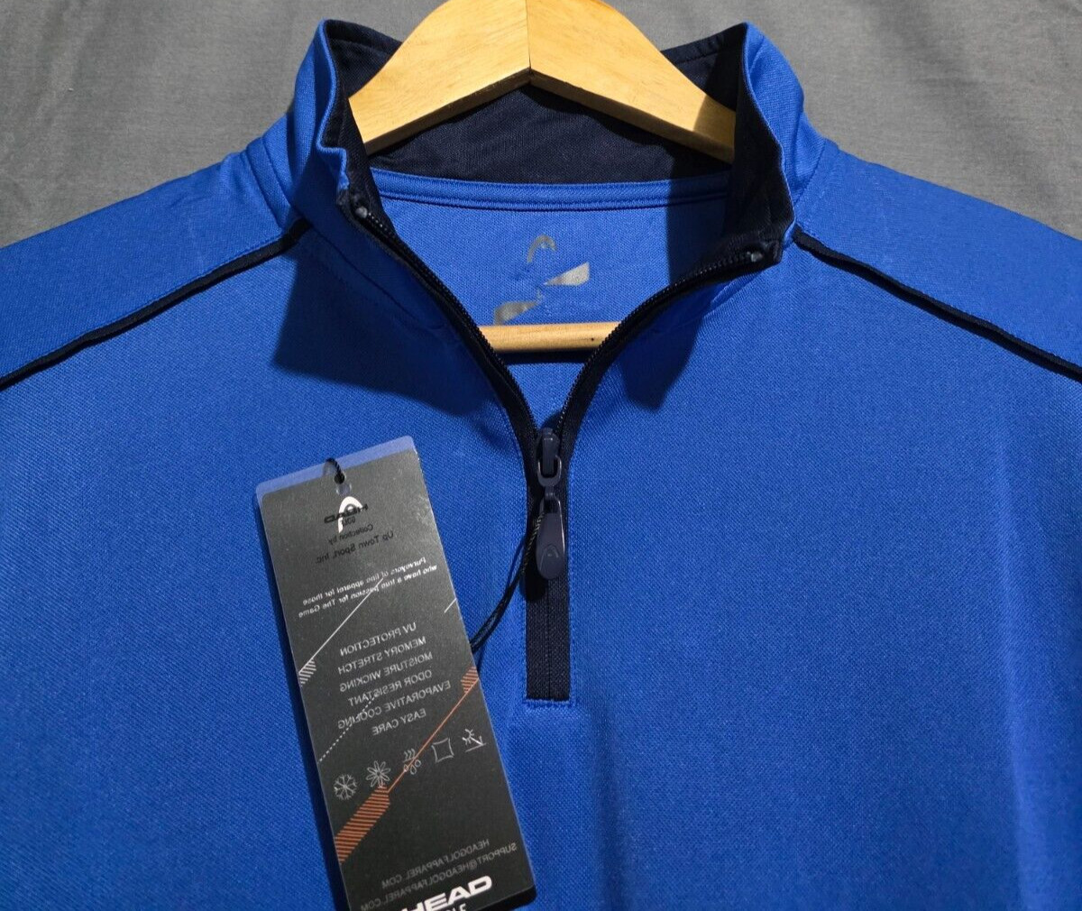 Head Golf Jacket Mens L Harris Strong Blue 1/4 Zip Performance Pullover NEW gallery