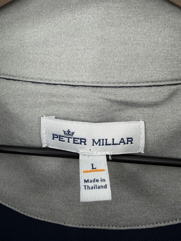 Peter Millar Pullover Mens Large Blue Crown Sport Perth 1/4 Zip Golf Performance gallery