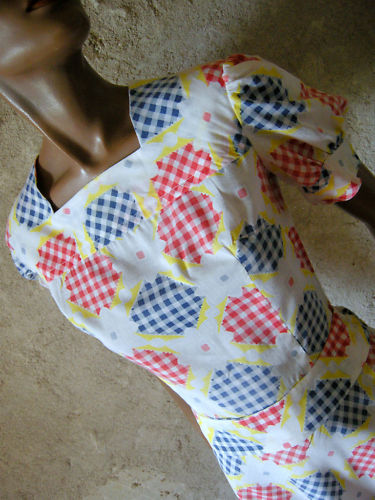 Chic Vintage Floral & Vichy Dress 70s Kleid 70er Abito Anni 70 (36/38) gallery
