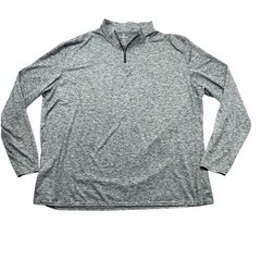 Real Essentials 3X Long Sleeve Gray 1/4 Zip Mens Activewear Shirt