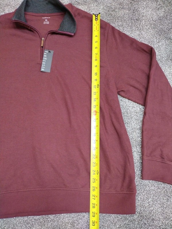 Van Heusen Mens Quarter Zip Pullover Red Pinot Noir Size XXL NWT Stretch NEW gallery