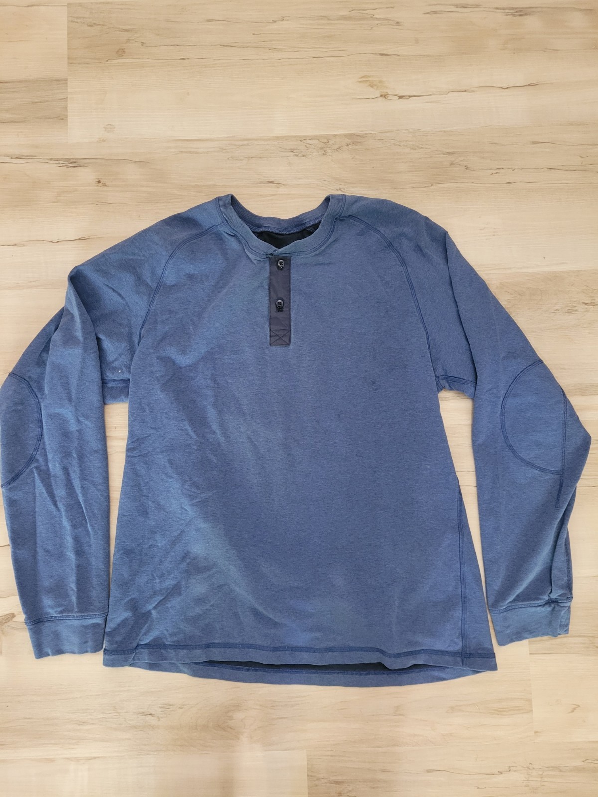 Lululemon All Town Henley Shirt Mens Blue Long Sleeve Technical Fleece Top gallery