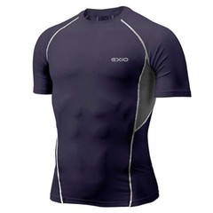 EXIO Mens Compression Base Layer Top Cool Dry Short Sleeve Workout Shirt R04