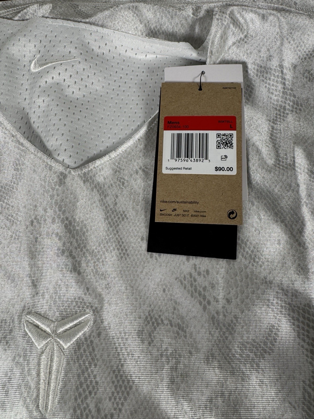 Nike Kobe Bryant Dri-FIT Reversible Jersey Size Large Snakeskin FZ0934-100 ($90) gallery