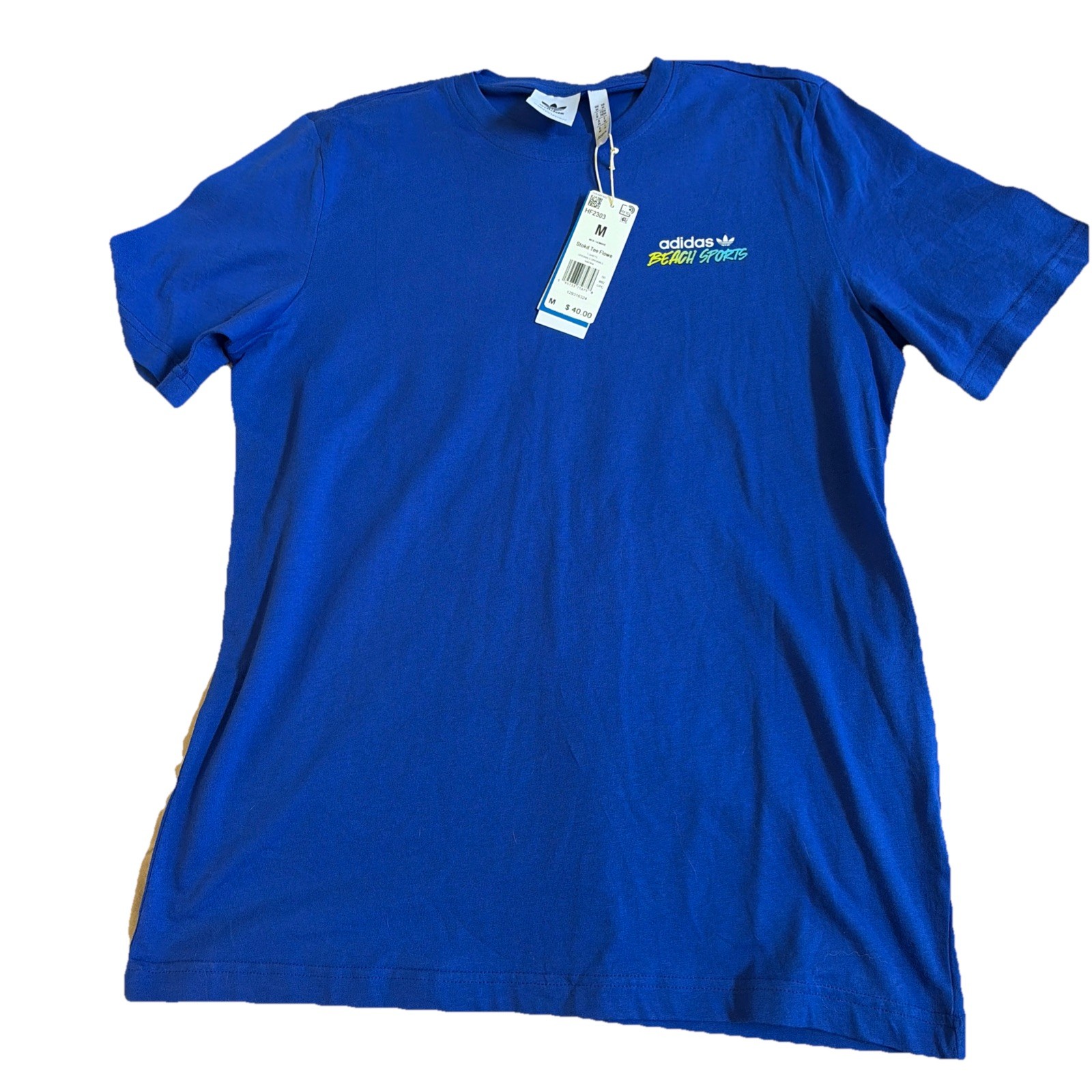 NWT Adidas Large T-Shirt Beach Sports Stoked Tee Flower Blue gallery