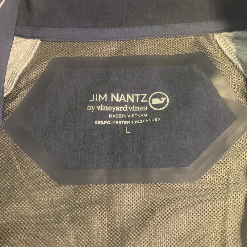 Men's Jim Nantz By Vineyard Vines Gray Performance Vest Sz L Navy Accent gallery