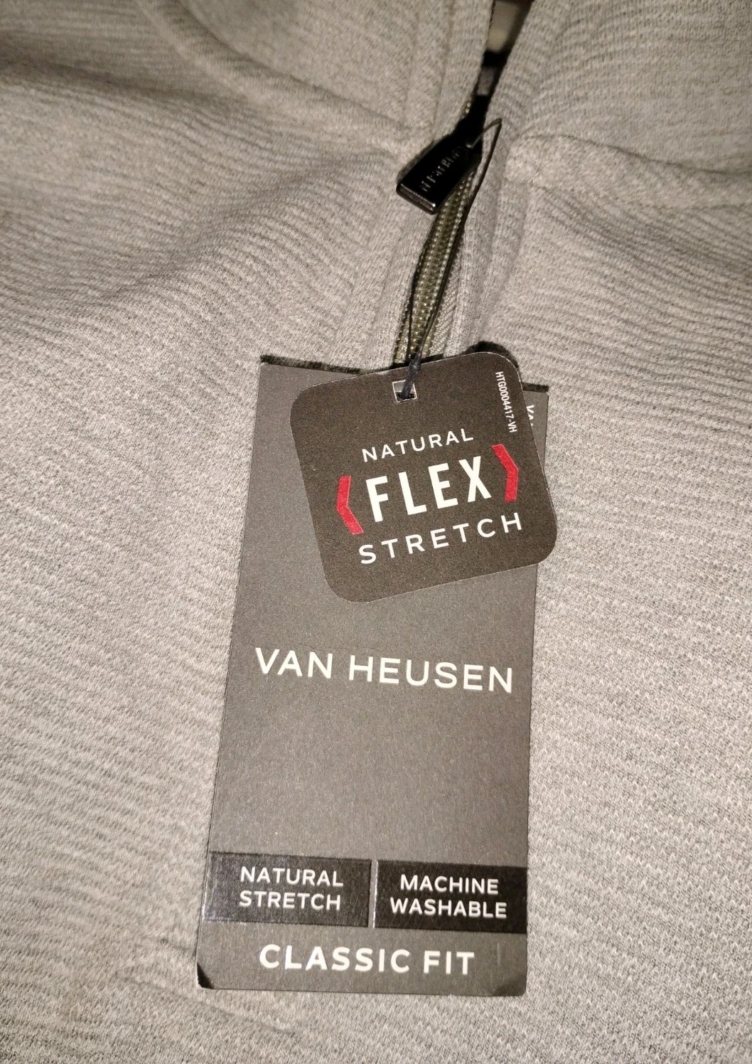 Van Heusen Flex Stretch Classic Fit Mock Neck Quarter Zip Pullover Gray L gallery