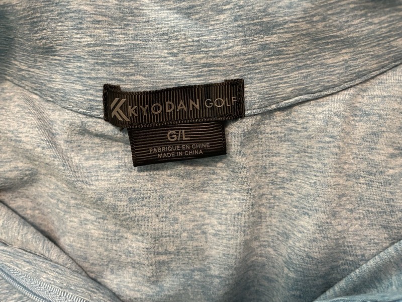Kydoan Golf Gray 1/4 Zip Long Sleeve Soft Lightweight Pullover Shirt Men's Sz L gallery