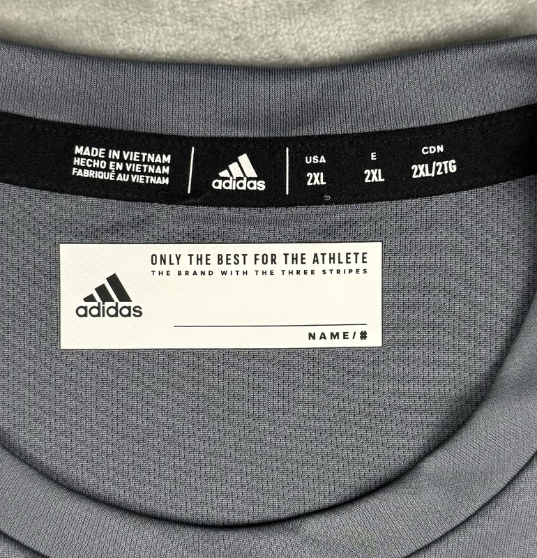 Adidas 2020 Our Future Is Clear Gray Performance T Shirt Mens 2XL gallery