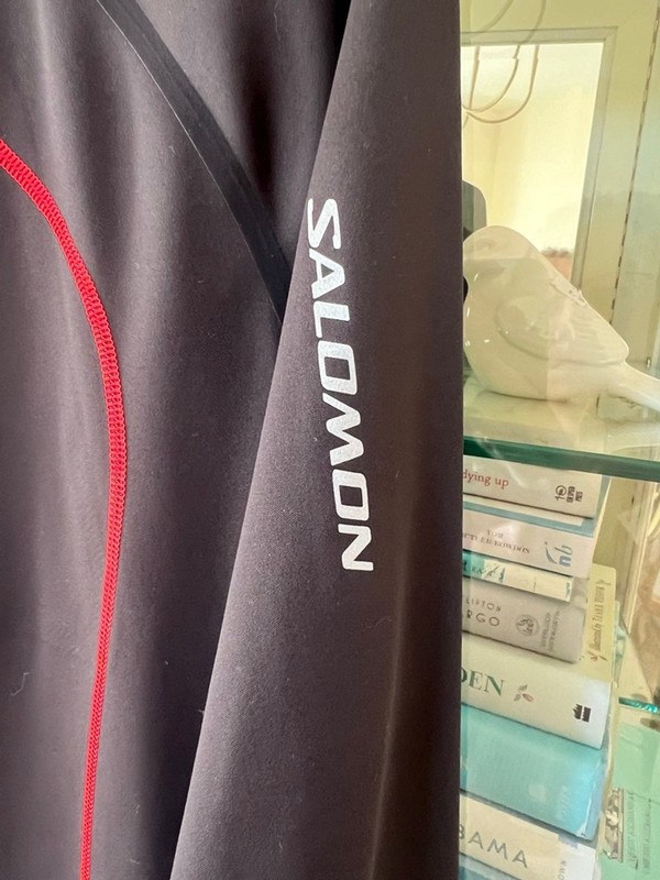 New Men's Salomon Black Long Sleeve L with Red and Yellow Accents gallery