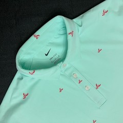 Nike Golf LOBSTAH Print Brookline Polo DH0945 379 Green Mint Foam Red sz M