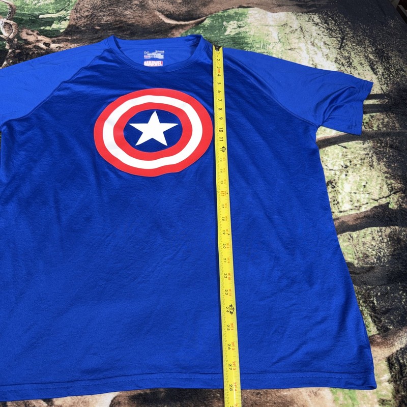 2013 Marvel Captain America Under Armour Mens XL Blue Loose Fit Heatgear gallery