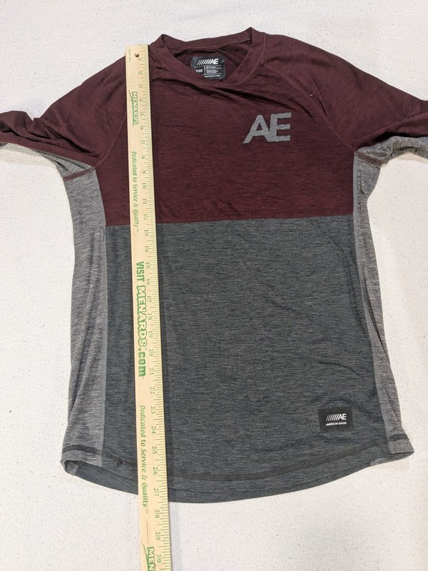 American Eagle Outfitters Flex Performance Long Sleeve Shirt XS Red Gray Running gallery