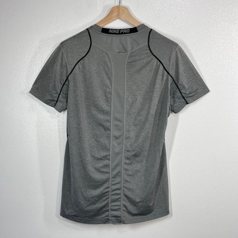 Nike Pro Cool Fitted Dri-Fit Training Shirt Gray Back Mesh Mens Size Large Large gallery