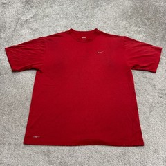 Nike Fit Vintage Y2K Active Training Basic T-Shirt Mens Large Red Crew Neck Tee