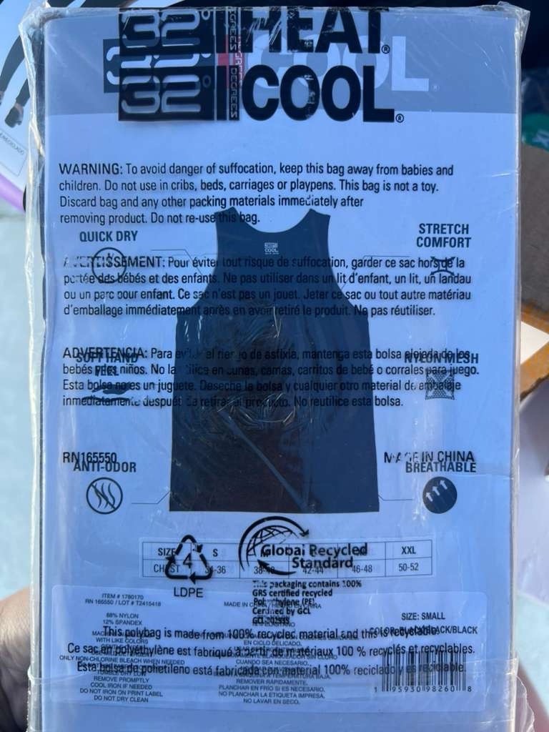 32 Degrees Cool Comfort Mesh Tank 3-Pack Black S Breathable Quick Dry Anti-Odor gallery
