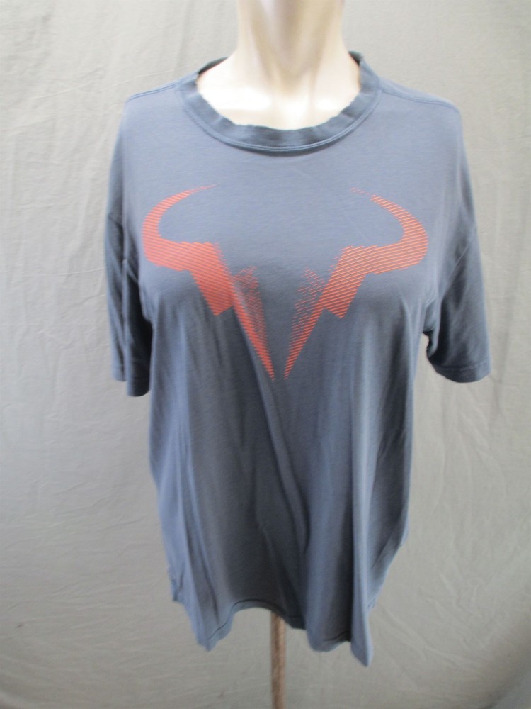 Nike RAPHA Size M Mens Gray Cotton Blend Crew Neck Athletic WorkOut TShirt 578