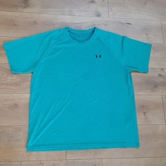 Under Armour Performance Tech Vented Tee Shirt Mens 3XL Loose Aqua Blue