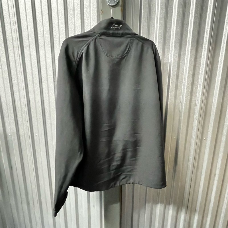 Greg Norman Golf Jacket Men's XL Gray Heather Full Zip Rip Stop Shark Logo Golf gallery