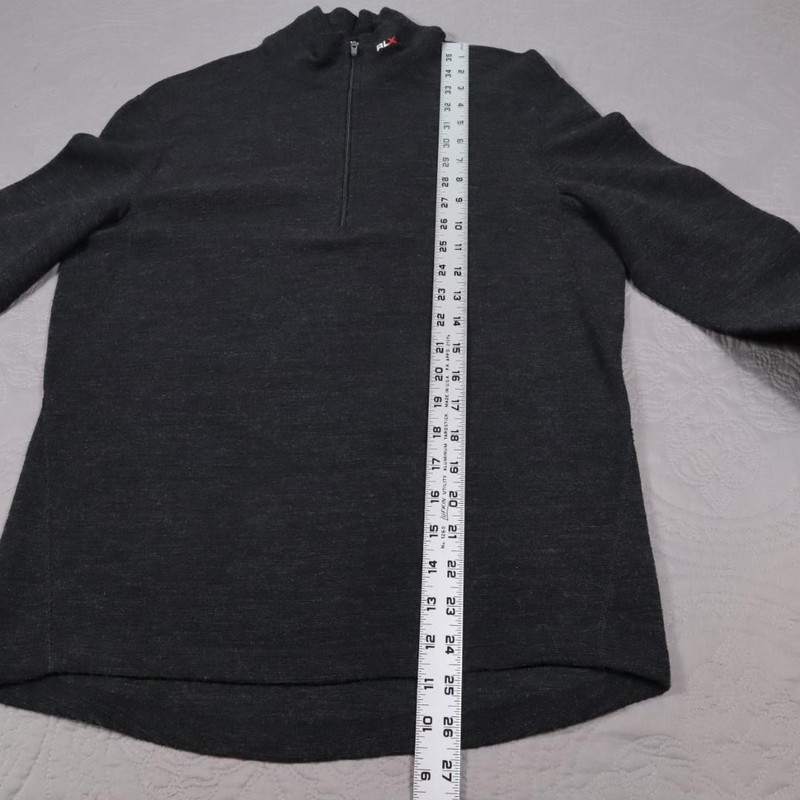 VTG RLX Ralph Lauren Wool 1/4 Zip Pullover Sweater Mens S Gray Golf Knit Padded gallery