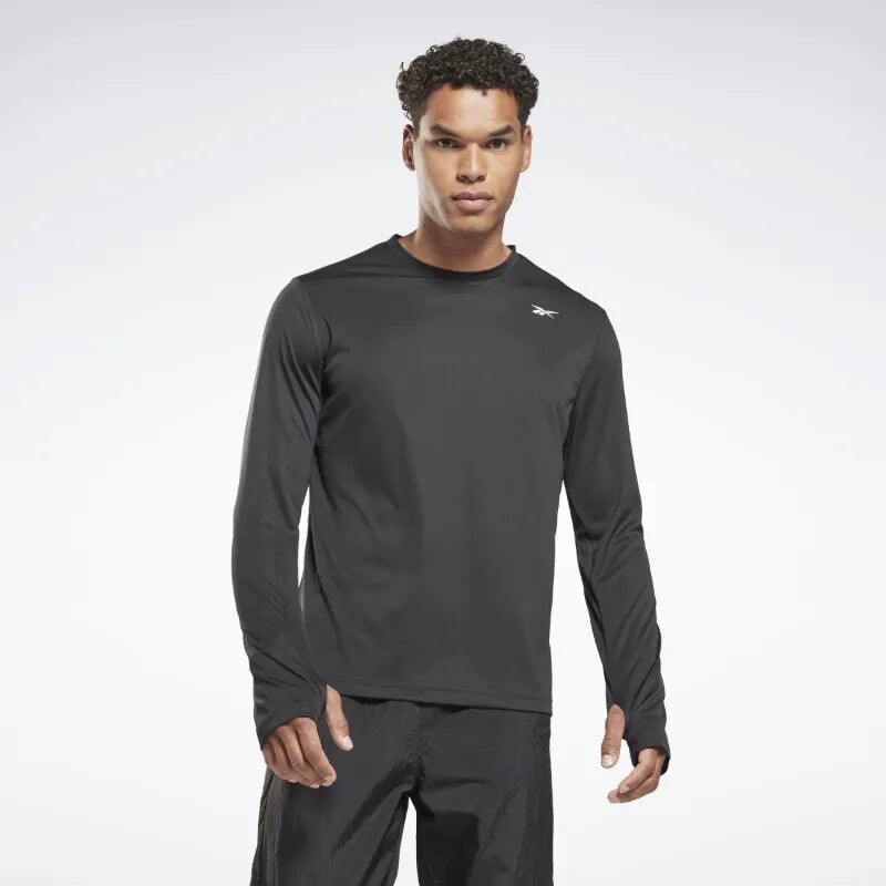 REEBOK CLASSIC FIT LONG SLEEVE TRAINING TECH TEE SHIRT BLACK MEDIUM NEW WITH TAG gallery