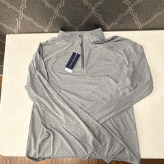 Holderness & Bourne Airation Gray 1/4 Zip Mock Neck Pullover Mens M NWT