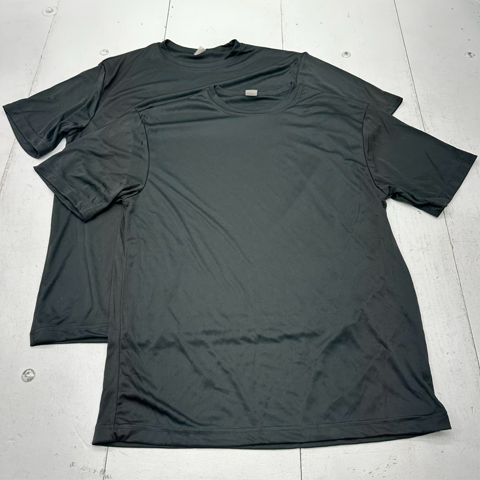 Sport Tek Solid Black 2 Pack Basic Short Sleeve Athletic T Shirt Mens Size L NEW gallery