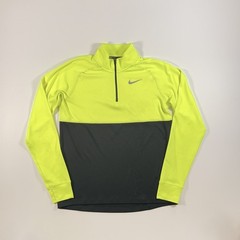 Nike Dri-Fit Quarter Zip Pullover M Mens Yellow Neon Black Running Train