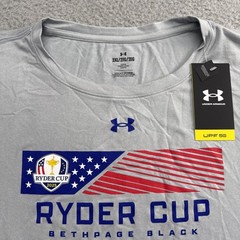 Bethpage Black 2025 Ryder Cup Shirt Mens XXL Loose S/S Stretch Under Armour Gray