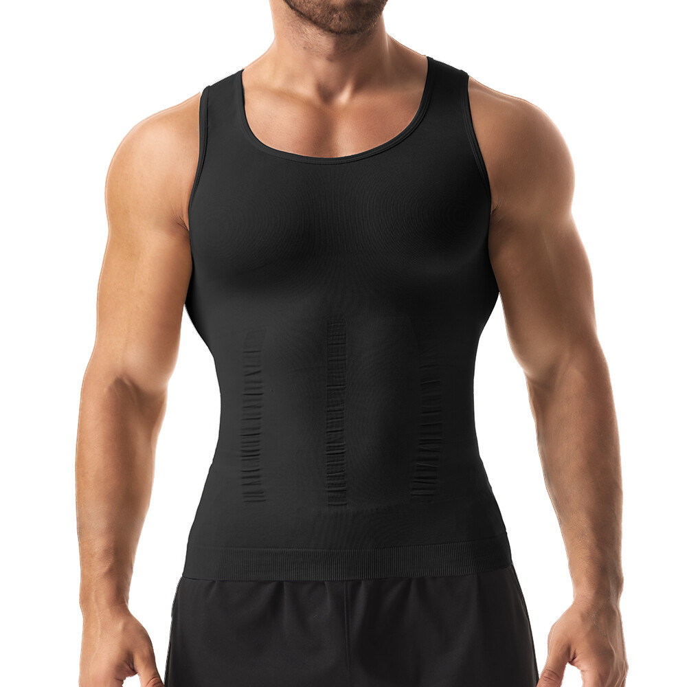Men Compression Shirt Breathable Workout Tank Top Base Layer Athletic Running US gallery