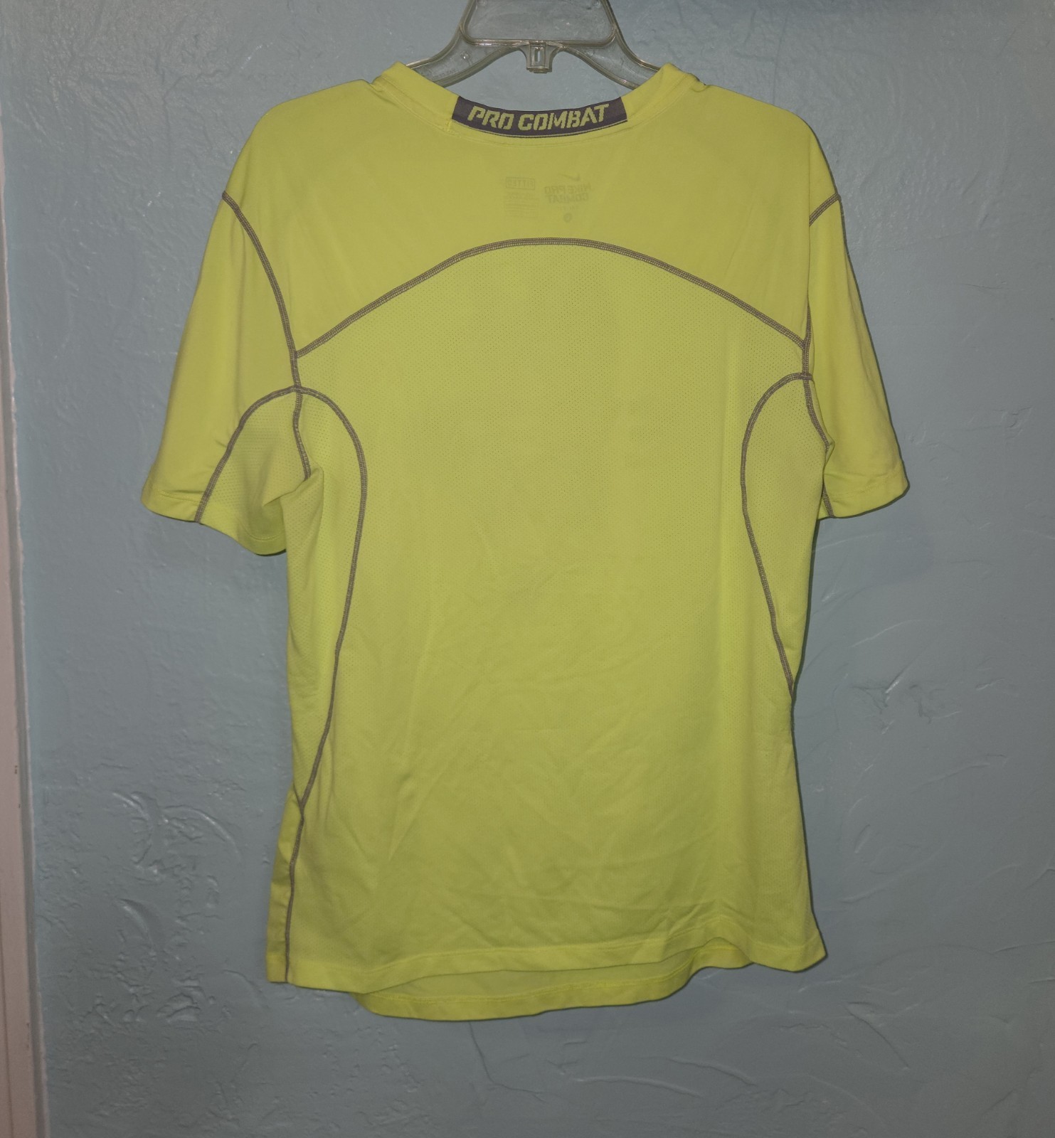 Nike Pro Combat Dri-Fit Men's Fitted Compression ISU Shirt Size Large (L) Neon gallery