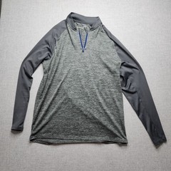 Under Armour Pullover Men Med Loose Fit 1/4 Zip HeatGear Gray Blue Lightweight