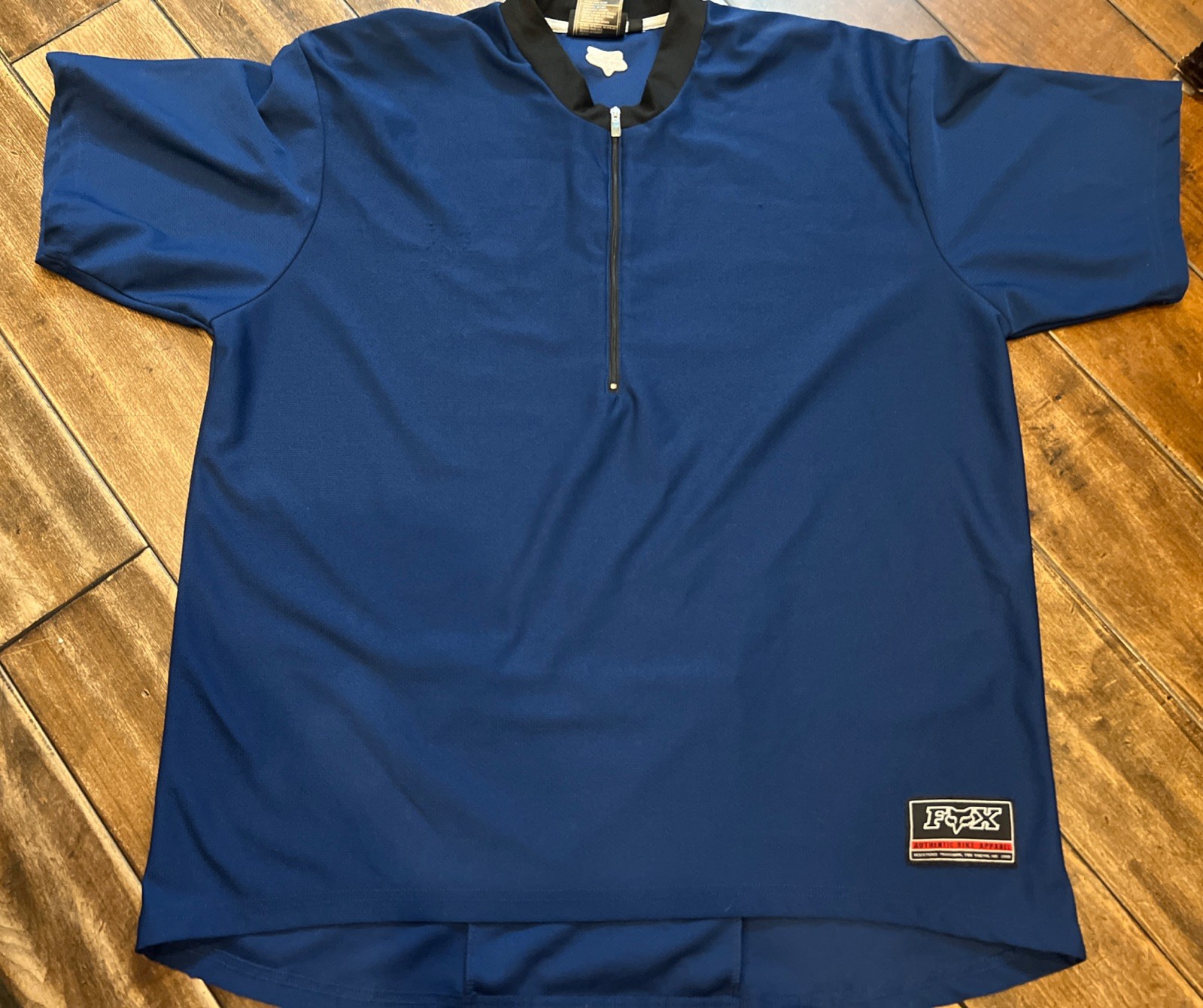 Fox Authentic Bike Apparel BMX Racing Jersey 1/2 Zip Blue Short Sleeve Men 2XL gallery