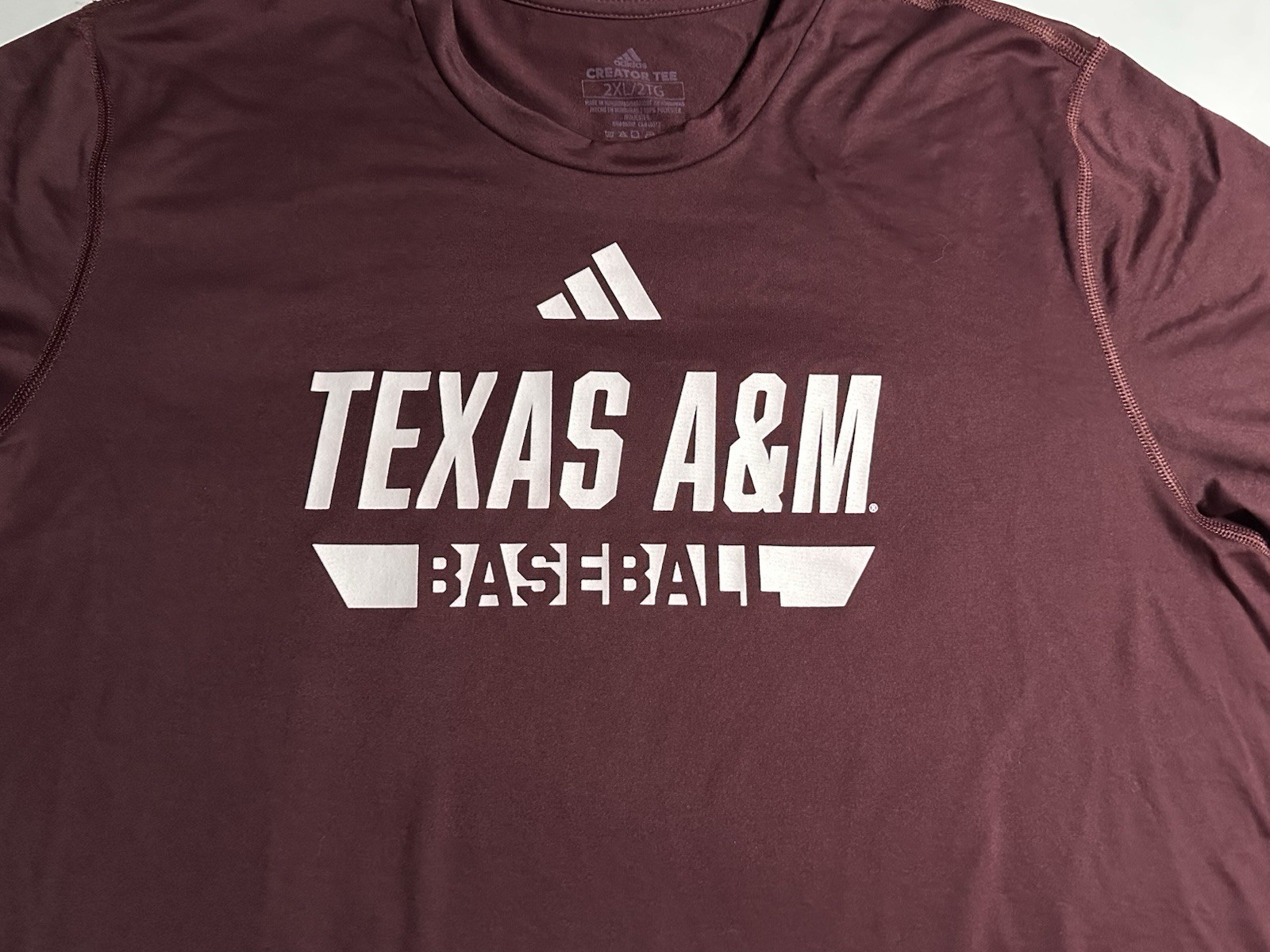 Texas A&M Aggies Adidas Baseball Creator Mens Athletic Shirt Sz 2XL FREE SHIPPIN gallery