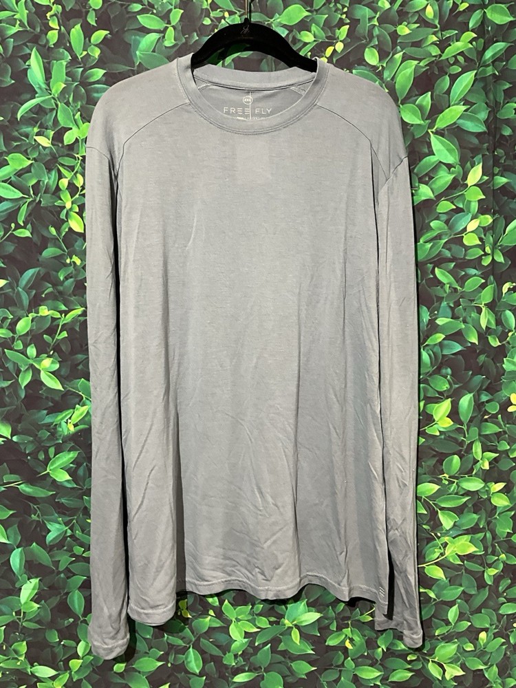 Free Fly Mens Bamboo Lightweight Long Sleeeve Shirt Fog Blue 2XL