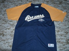 Milwaukee Brewer’s Genuine True Fan Jersey Button Up Short Sleeve Shirt Size XL