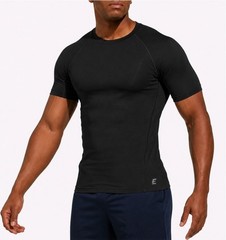 Eastbay Men’s Compression Top Black Short Sleeve Athletic Shirt Tight Fit NEW