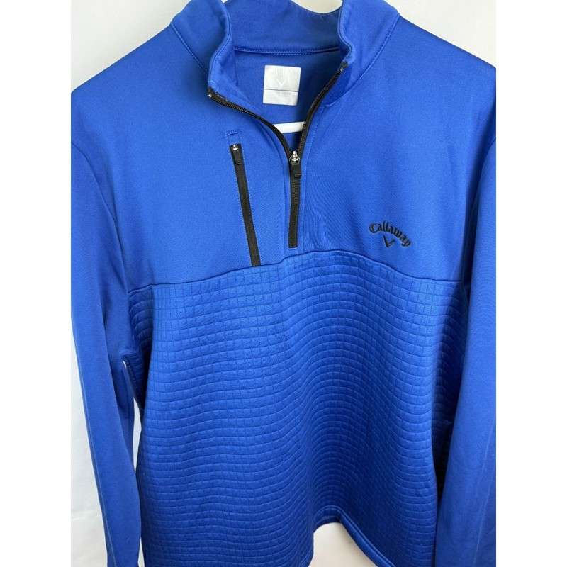 Callaway Golf Blue Quarter Zip Pullover Performance Stretch Active Layer Large gallery