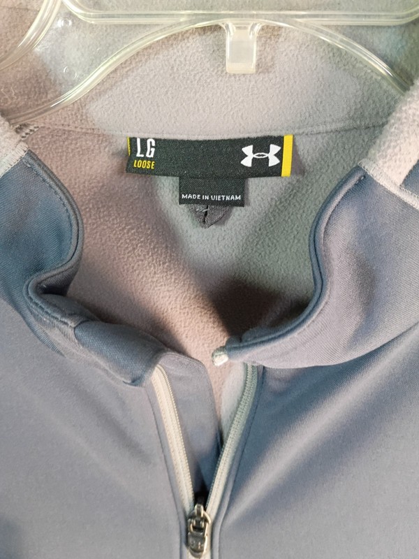 Under Armour Mens 1/4 Zip Golf Pullover Large Loose Blue Gray Long Sleeve Avalon gallery