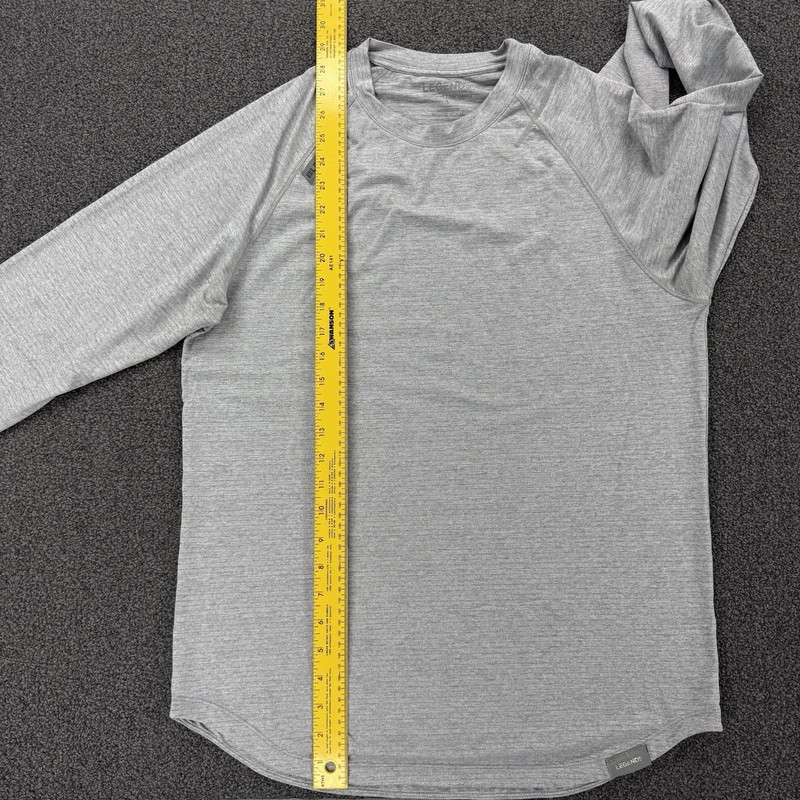Legends Mens Enzo Long Sleeve T Shirt Size Large Gray Curve Hem Stretch gallery