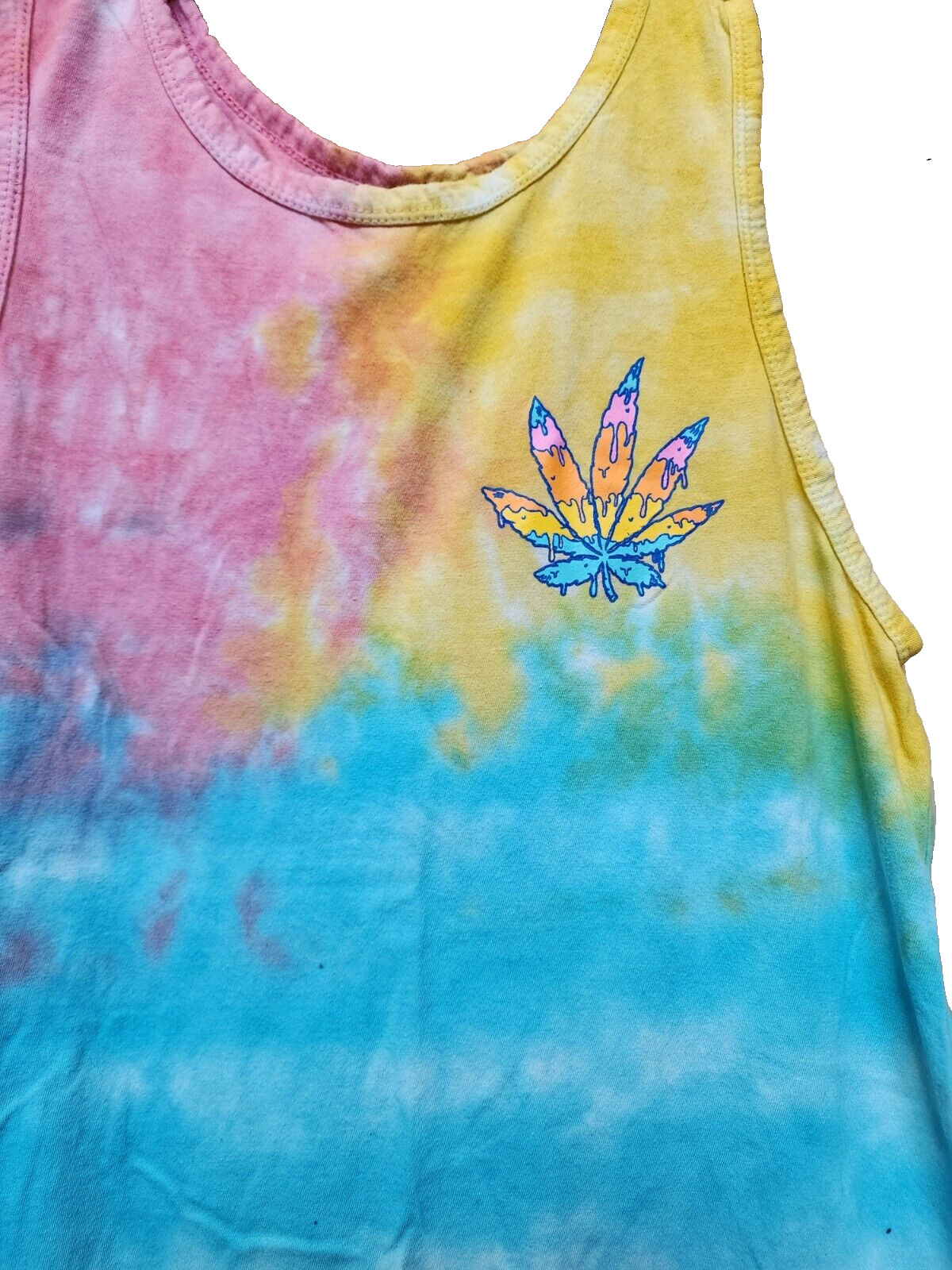 Dikotomy Ganja Tie-Dye Tank Top Size Small Hippie Boho gallery