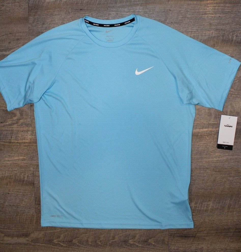 NWT NIKE MEN'S HYDROGUARD Swim T-Shirt Light Blue S M L XL gallery